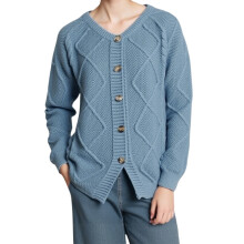 (L, Light Blue) Gilet cardigan décontracté en maille