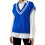 (One Size, Blue) Γυναικείο πλεκτό γιλέκο ριγέ τοπ 1