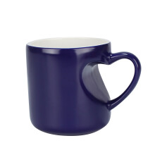 Mug en céramique avec anse en forme de cœur, 35 cl