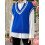 (One Size, Blue) Γυναικείο πλεκτό γιλέκο ριγέ τοπ 7