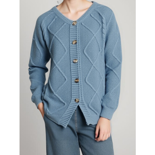 (XL, Light Blue) Gilet cardigan décontracté en maille 2