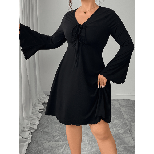 (XL, Black) Robe noire grande soirée décontractée 2