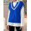 (One Size, Blue) Γυναικείο πλεκτό γιλέκο ριγέ τοπ 6
