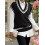 (One Size, Black) Γυναικείο πλεκτό γιλέκο ριγέ τοπ 4