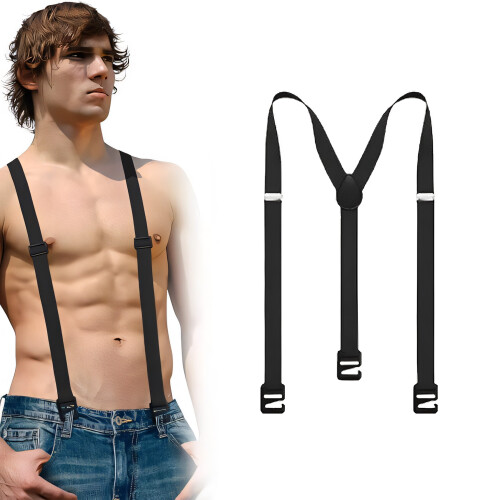 Men's Heavy Duty Adjustable Suspenders 2 Pack 2