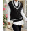 (One Size, Black) Γυναικείο πλεκτό γιλέκο ριγέ τοπ 5