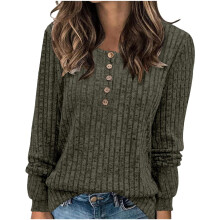 Damenpullover, Rundhalsausschnitt, Langarmshirts, lockere, lässige Herbst-Tunika-Tops