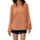 (M, Orange) Womens Knitted Tops Lantern Long Sleeve Half Turtleneck Loose Fitted Solid Color Pullover Sweater 1