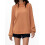 (M, Orange) Womens Knitted Tops Lantern Long Sleeve Half Turtleneck Loose Fitted Solid Color Pullover Sweater 3