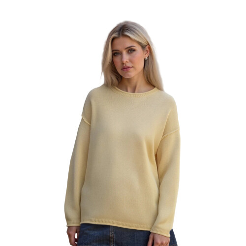 (XL, Light Yellow) Pull ample et Style streetwear.