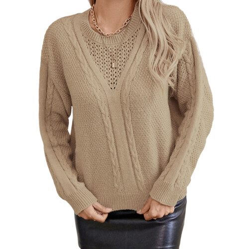 (L, Khaki) Pull en maille pour l'automne