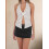 (XL, White) Débardeurs dos nu chemises d'été 6
