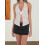 (XL, White) Débardeurs dos nu chemises d'été 5