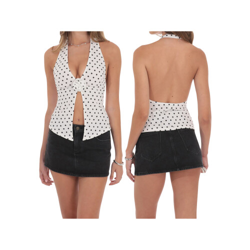 (XL, White) Débardeurs dos nu chemises d'été 1