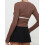(S, Dark Brown) Női csipkés patchwork pólók, blúzok 8