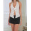 (XL, White) Débardeurs dos nu chemises d'été 4