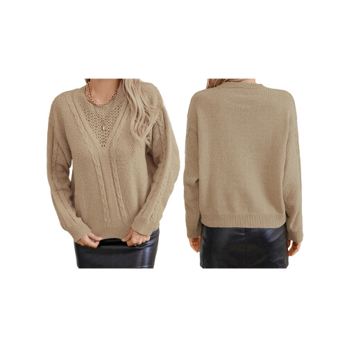 (L, Khaki) Pull en maille pour l'automne 2