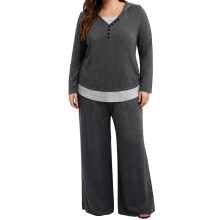 (XXL, Dark Grey) Ensemble 2 pièces pantalon ample.