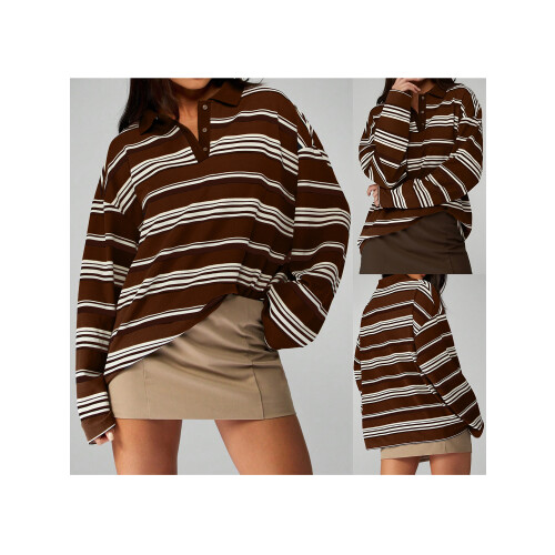 (S, Brown) T-shirt da donna, per l'autunno. 1