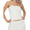 (L, Ivory) Haut bandeau uni sans bretelles. 1