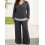 (XXL, Dark Grey) Ensemble 2 pièces pantalon ample. 4