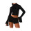 (S, Black) Top corto da e autunno. 1