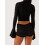 (S, Black) Top corto da e autunno. 8