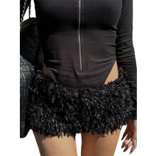 (M, Black) Short en maille douce pour femme, coupe slim, couleur unie, mini-short tendance d'été.