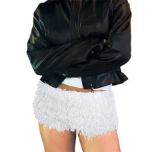 (M, White) Short en maille douce pour femme, coupe slim, couleur unie, mini-short tendance d'été.