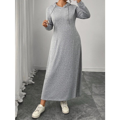 (XXXXL, Gray) Γυναικείο Μονόχρωμο Φόρεμα Μακρύ, Αέρινο 2
