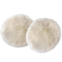 Lot de 2 coussins de siège ronds et moelleux en fausse fourrure, tapis en peau de mouton shaggy, accessoires photo