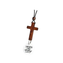 Enfeite de madeira para carro, amuleto religioso de bênção para decoração interior de automóveis.