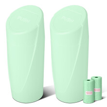 Car Trash Can Bin with Lid, 2-Pack Leakproof Garbage Can for Cup Holder, Includes 40 Bags – Compatible with All Cars