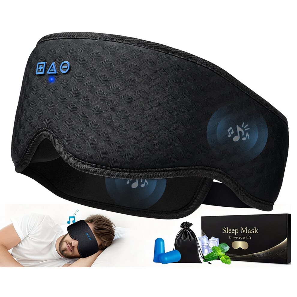 Light Sleep Mask With Bluetooth 5.4 Â 100% Blackout, 3D Eye Cover, Hd Speakers, Washable