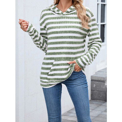 (L, Turquoise) Sweat à capuche avec poche. 2