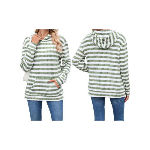 (S, Turquoise) Sweat à capuche avec poche. 1
