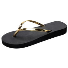 Ediodpoh Damesko Flade Flip-flops Moderigtige Bløde Såler Udendørs Strandflip-flops Dametøfler Guld_002 9