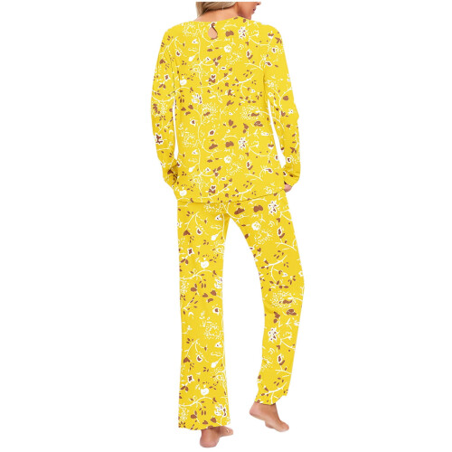 Set pigiama da donna in cotone a maniche lunghe, due pezzi con tasche. 2