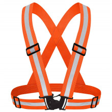 Reflective Running Vest Orange Adjustable Safety Vest