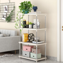 4-Tier Heavy Duty Plastic Shelving Unit (31.5"H x 15.75"W x 8.27"D), 80lbs/Shelf, Indoor/Outdoor Use, Easy Assembly