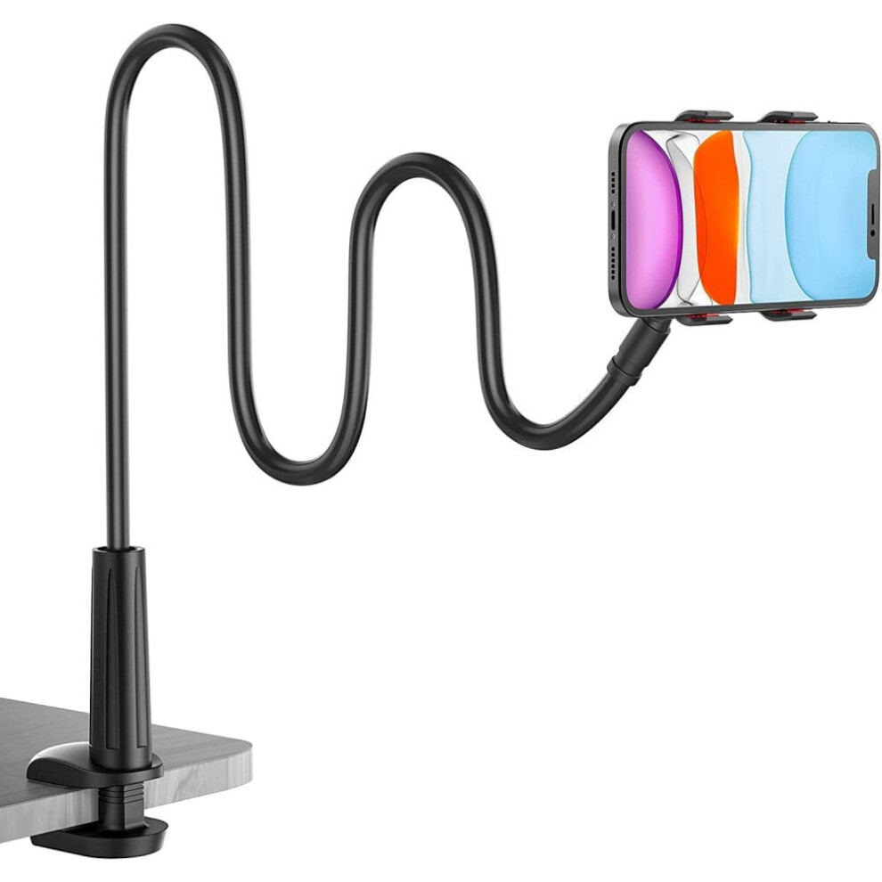 Flexible Long Arm Gooseneck Phone Holder, Desk Mount Clamp, Bedside Clip, 1 Unit 9558633773903