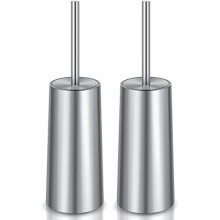 Cepillo y soporte para inodoro, paquete de 2 cepillos para inodoro de acero inoxidable, cepillo para inodoro para baño - Ergonómico, elegante,