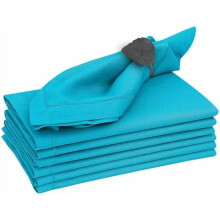 Premium Linen Napkins Set of 6, 20x20", Hemstitch & Mitered Corners — Soft, Washable, Elegant Cloth Napkins for Weddings, Parties, Daily Use —
