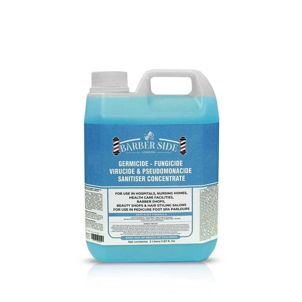 Photos - Soap / Hand Sanitiser Barber Side London Disinfectant Solution for Salon Jars, Medical, Athletics-Girmicide Solution 2 Litres -2000ml (Blue)