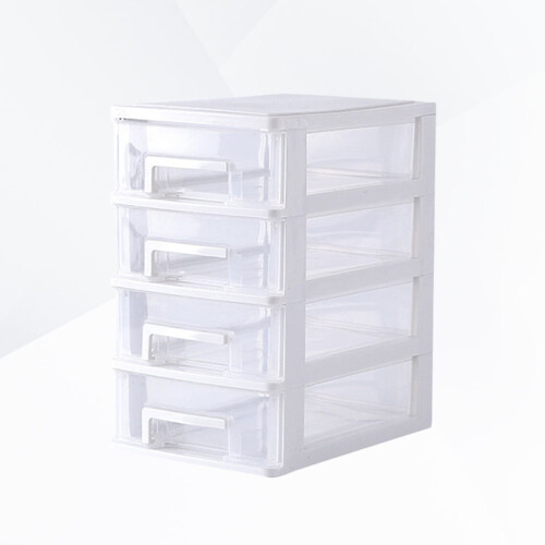 Caixa organizadora de mesa estilo gaveta, 43 x 61 x 100 cm (17 x 24 x 39,5 polegadas), em PP com 4 camadas e à prova de poeira.