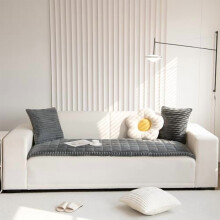 Hundesofabezug aus Kunstfell, rutschfester 3D-Streifenbezug für Haustiere – Dunkelgrau, 71 x 71 cm