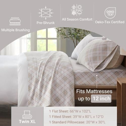 Σεντόνι True North από Cozy Flannel Warm 100% βαμβακερό - Σετ κλινοσκεπασμάτων με σχέδια ζώων 2