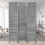Wood Room Divider Gray3-Panel67.7Inch Tall 1