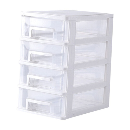 Caixa organizadora de mesa estilo gaveta, 43 x 61 x 100 cm (17 x 24 x 39,5 polegadas), em PP com 4 camadas e à prova de poeira. 2