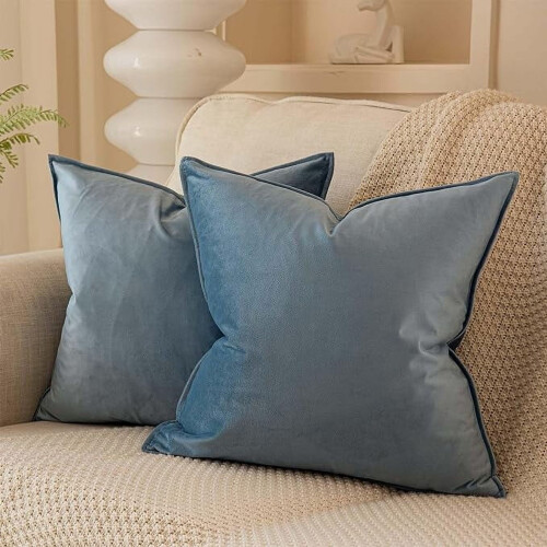 Ensemble de 2 housses de coussin en velours 50 x 50 cm